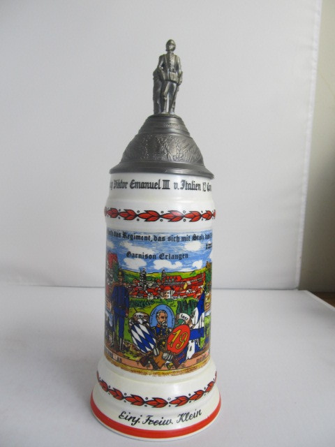 lot 39 image: Vintage German Regimental Lithophane Beer Stein #7