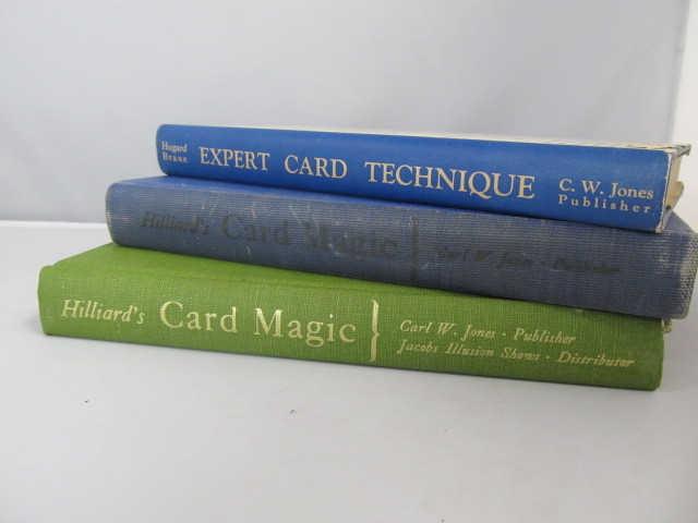 lot 48 image: 3 Vintage CARD MAGIC Hardcover Books