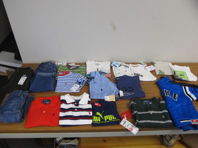 lot 125 image: Large Lot of NEW  Name Brand Boy Toddler Clothes - 18-24 Months