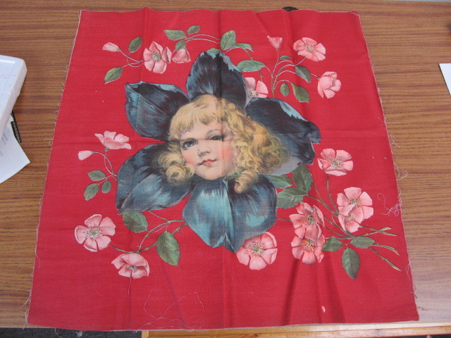 lot 161 image: Original Antique Pillow Sham wGirl