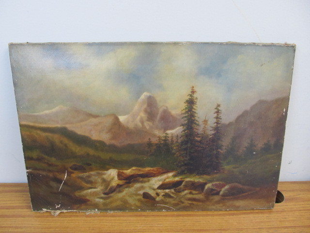 lot 165 image: 19th Century Landscape Oil on Canvas Painting