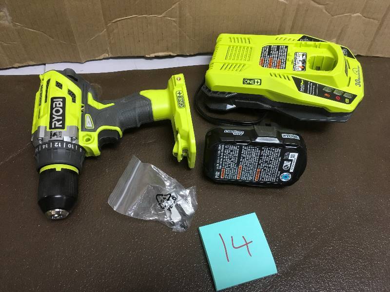 Ryobi 18 Volt One Brushless Hammer Drill Kit open box in like new condittion