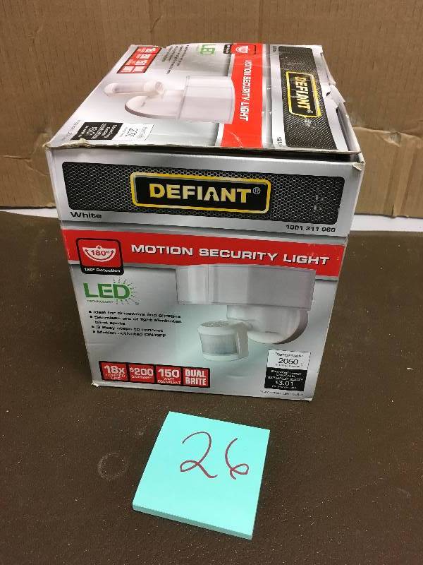 Defiant 180 Degree White LED Motion Outdoor Security Light