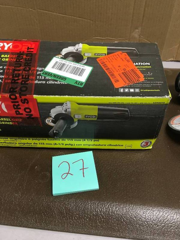 USED - Ryobi 5.5 Amp Angle Grinder, 4-12 in.