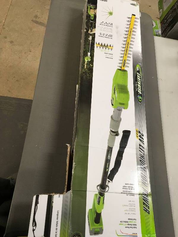 Great State Corp. Earthwise Cordless 24 Volt Lithium Ion Pole 17-Inch Hedge Trimmer