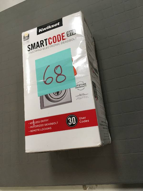 Kwikset Z-Wave SmartCode 910 Contemporary Single Cylinder Satin Nickel Electronic Deadbolt featuring SmartKey not used