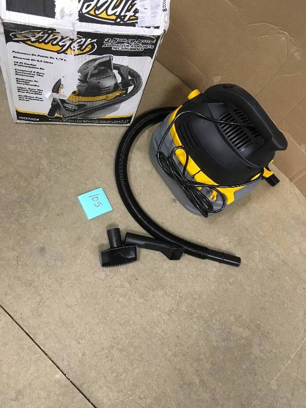 Stinger 2.5 Gallon 1.75-Peak HP Compact Wet Dry Vac, YellowGolds