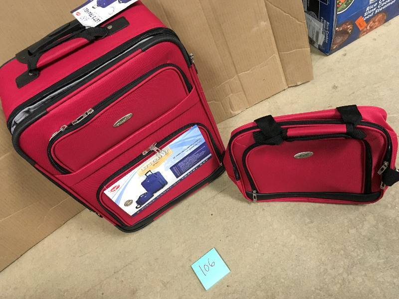 Luggage America, Inc. Olympia Travel Red 2-Piece Expandable Carry-On Luggage Set New