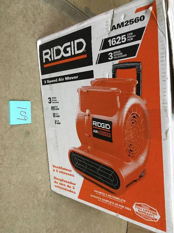 Ridgid 3 Speed Air Mover not used