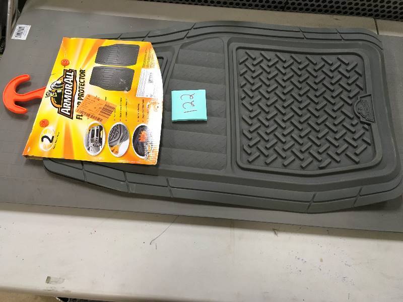 Unique Accessories Heavy Duty Rubber Interior Truck SUV Floor Mat, Gray, 2 Piece