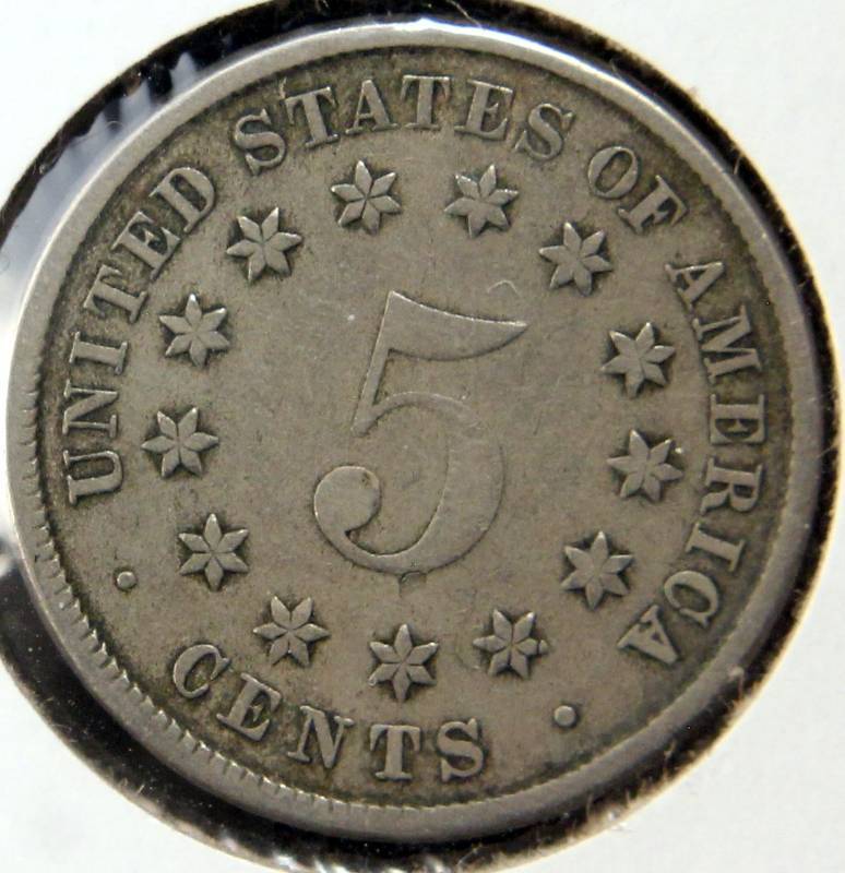 lot 08 image: 1882 US SHIELD NICKEL FINE