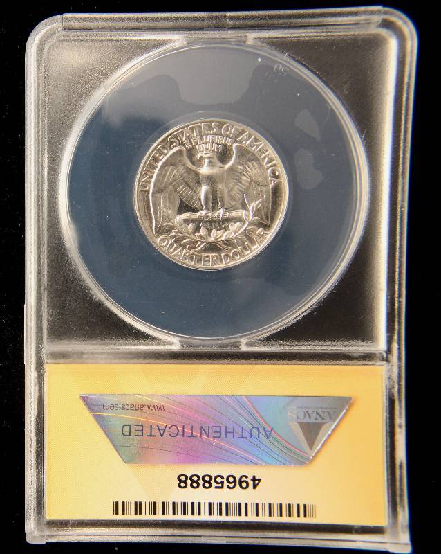 lot 25 image: 1953 PROOF WASHINGTON SILVER QUARTER PF63 ANACS