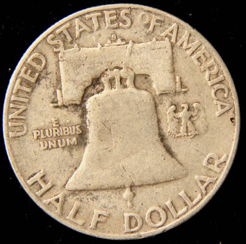 lot 36 image: 1952-S FRANKLIN SILVER HALF DOLLAR
