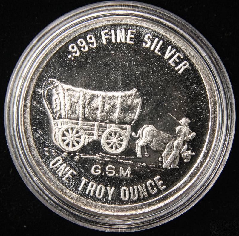 lot 39 image: 1 TROY OZ. .999 FINE SILVER PROSPECTOR GOLDEN STATE MINT IN AIRTITE