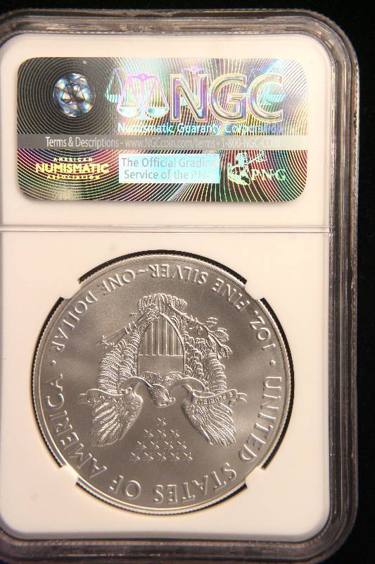lot 43 image: 2016 AMERICAN SILVER EAGLE 1 TROY OZ. .999 FINE SILVER MS70 NGC FIRST RELEASES
