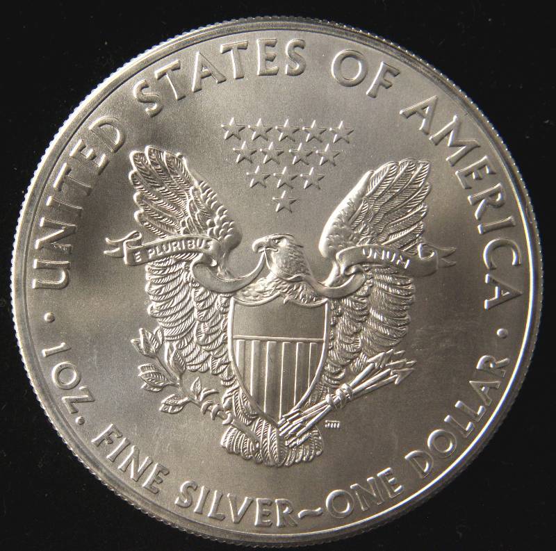 lot 50 image: 2014 AMERICAN SILVER EAGLE 1 TROY OZ. .999 FINE SILVER DOLLAR