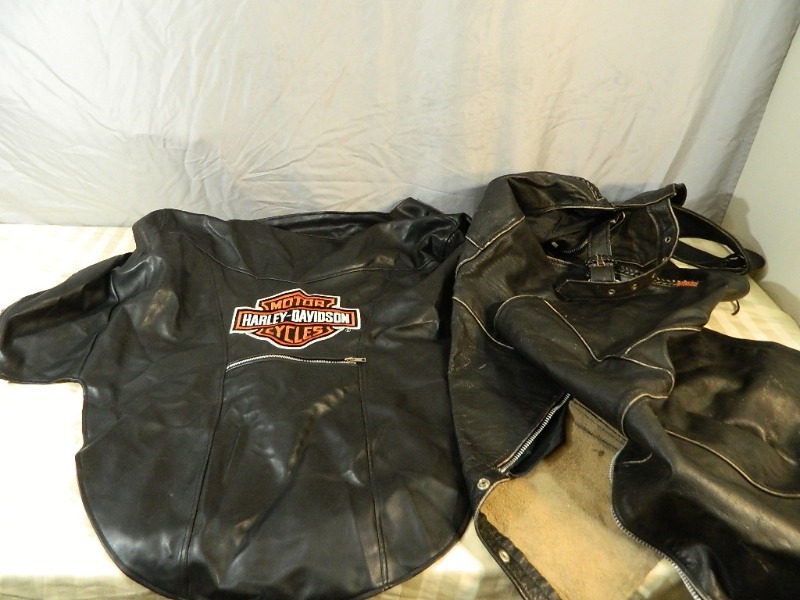 Harley Davidson Vest and Leather Chaps