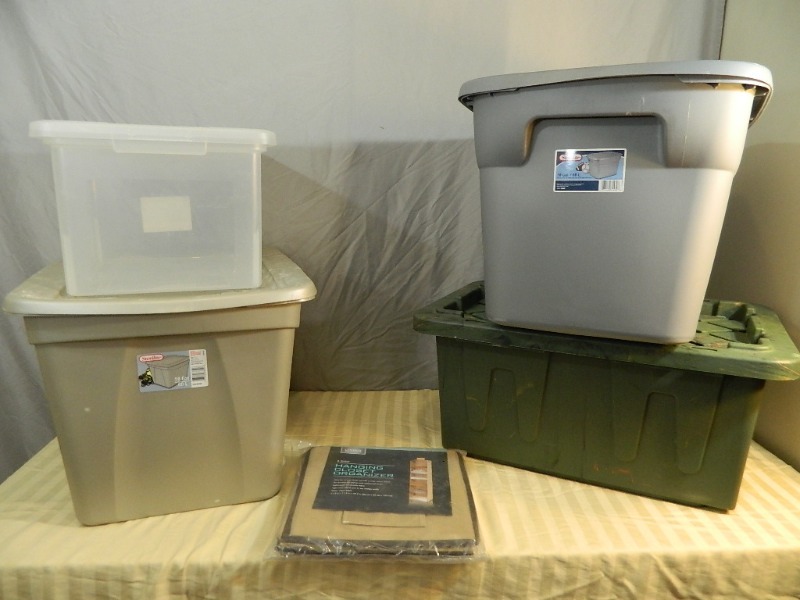 4 Totes with Lids and New Organizer