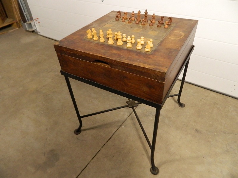 Wood Chess  Checkers Table