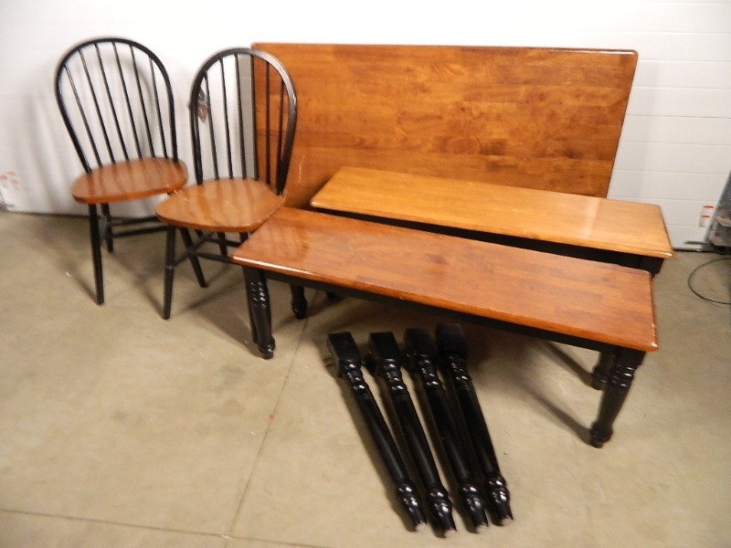 Dining Table with Benches and Chairs