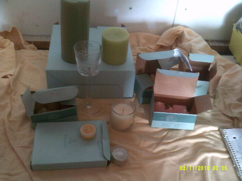 lot 38 image: PARTY LITE GLASSES AND CANDLES