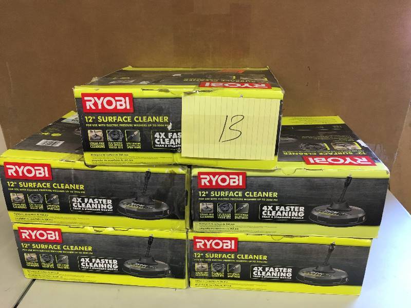Ryobi 12in. 2000 PSI 1.4 GPM Quick Connect Surface Cleaner For Electic Pressure Washers. Lot of 5