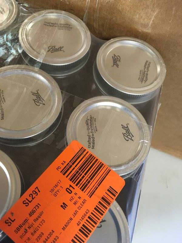 Jarden Home Brands 61000 Reg. Mason Canning Jars case of 12 Lot of 2