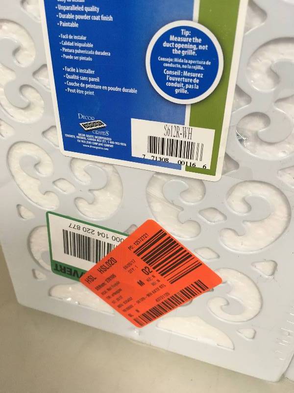 Dcor Grants Return Air Grille. Lot of 2
