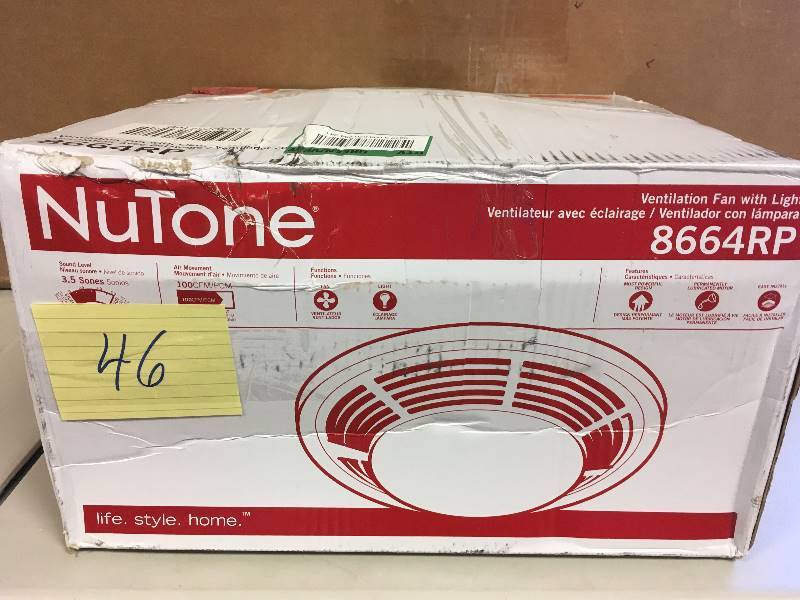 Nu-Tone Model 8664RP Round Bath Fan with Light not used