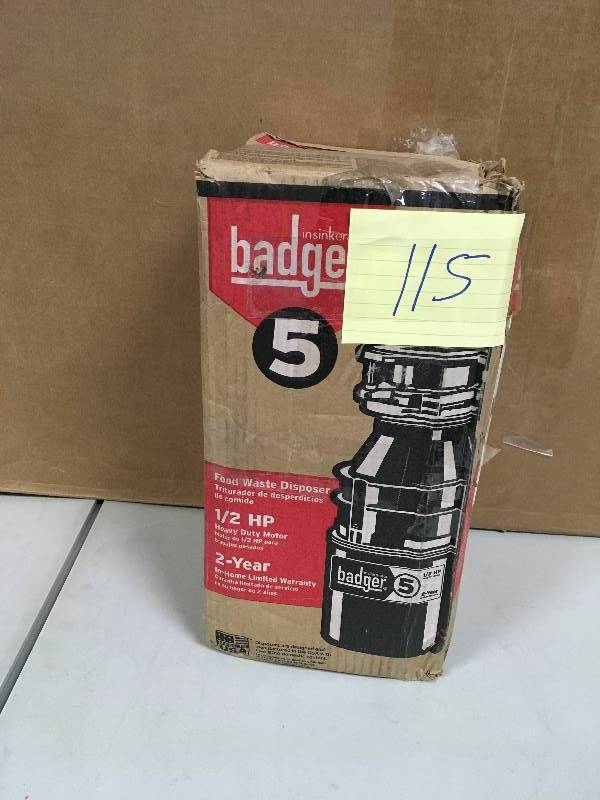 Insinkerator Badger 5 12 HP Garbage Disposal not used