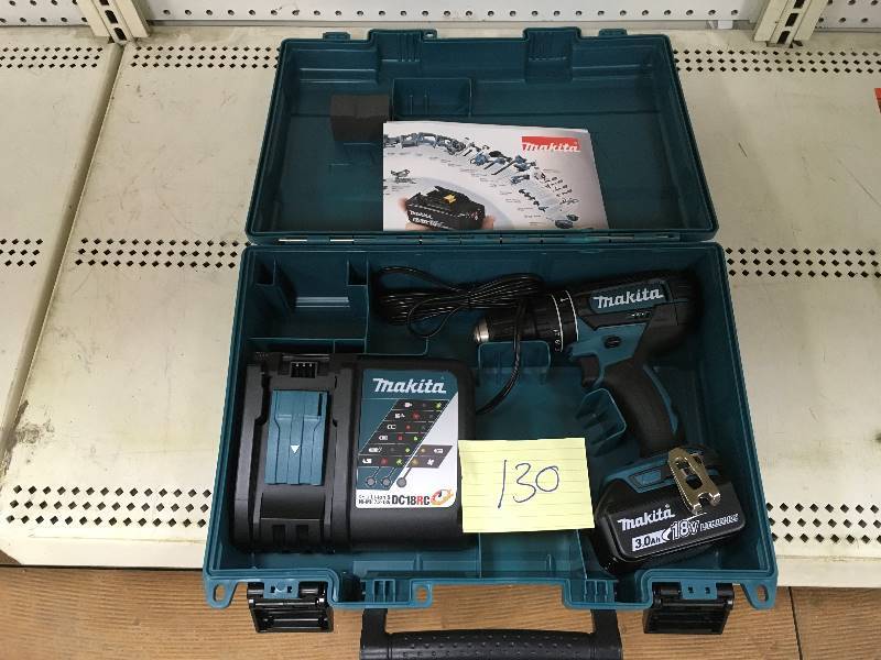 Makita 18-Volt LXT Lithium-Ion Cordless 12 in. Hammer DrillDriver Kit with 3.0 Ah Battery, Rapid Charger and Hard Case-XPH102 not used