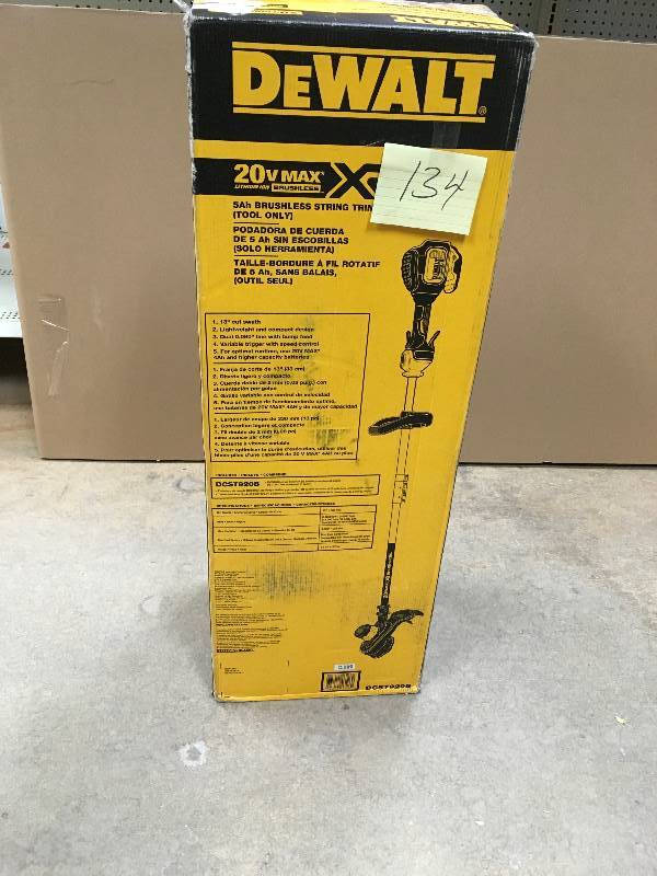 Dewat 13 in. 20-Volt MAX Lithium-Ion Cordless Brushless Dual Line String Grass Trimmer - Battery and Charger Not Included not used Tool Only