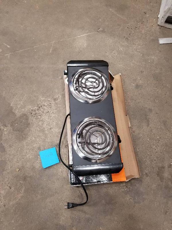 lot 3 image: IMUSA GAU-80306 Electric Double Burner open box in like new condition