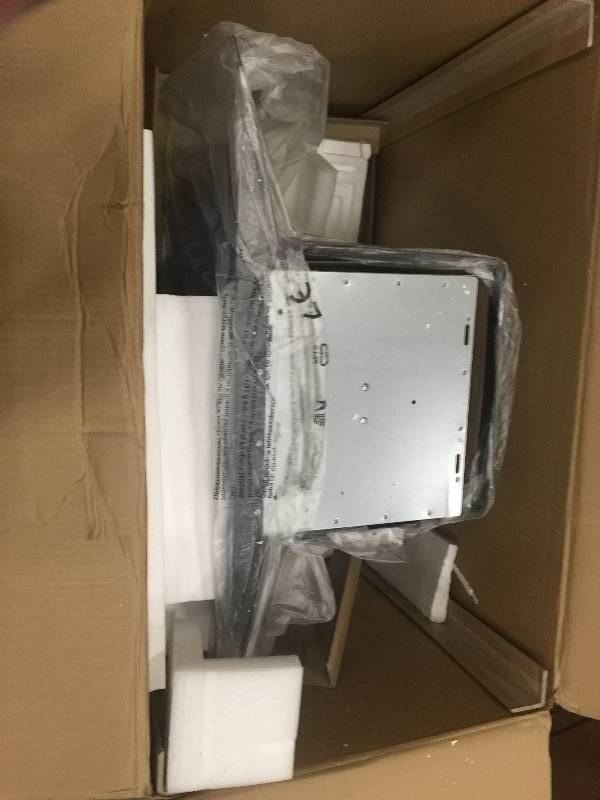 lot 29 image: ADKY 30 in. Convertible Stainless Steel Wall Mount Range Hood in Black with Temperd Glass and Push Button Controls open box in new condition