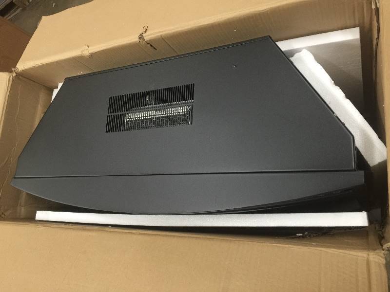 lot 46 image: ADKY 33 in. Freestanding Electric Fireplace Insert in Black with Curved Tempered Glass and Remote open box in new condition