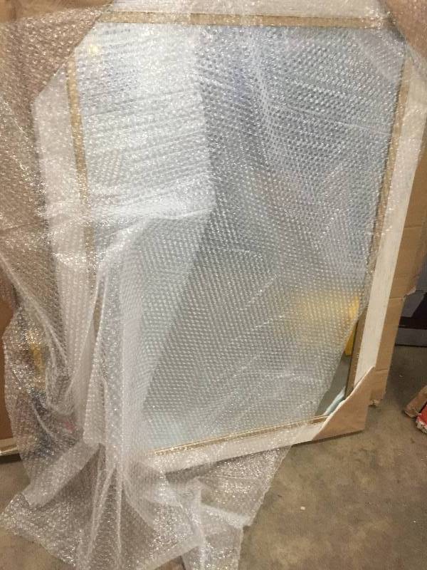 lot 56 image: Melissa Van Hise 30 in. x 42 in. Framed 3ni. Pewter Catalina Resin Frame Mirror open box in new condition