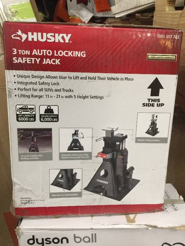 lot 60 image: Husky 3 Ton Auto Locking Safty Jack not used