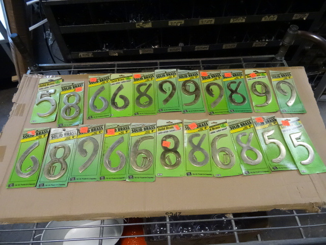 4 solid brass numbers. Qty22...