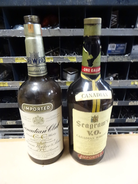 19 tall glass seagrams and canadia...