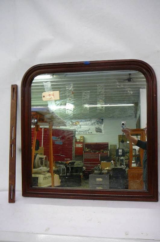 lot 34 image: Large Framed Mirror Dresser Mirror & Brackets