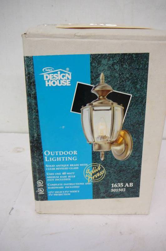 lot 49 image: Out Door Lighting Design House Solid Brass  In Box