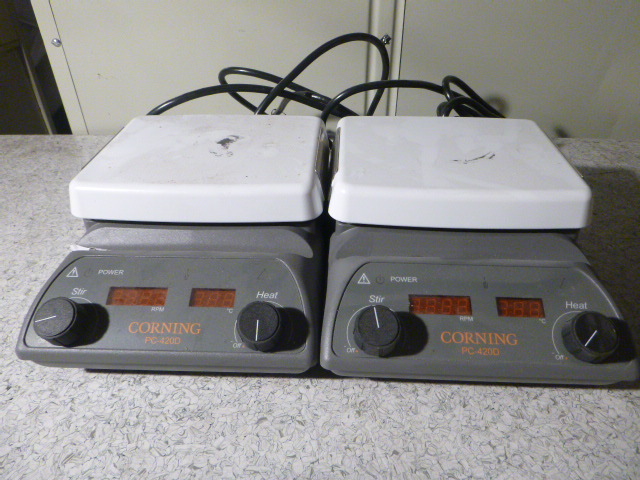 lot 83 image: 2 Corning PC-420 D Magnetic Stir and Heat