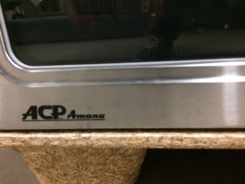 lot 18 image: ACP Amana ALD10T NSF Approved Commercial Microwave Oven 1.2 CuFt Stainless Steel 1000 Watt - Excellent Condition