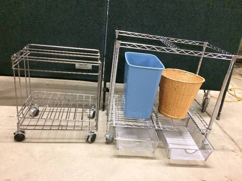 lot 22 image: Rolling Stainless Storage Carts For Sheet Trays Etc - Excellent Conditon