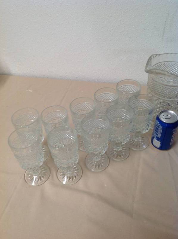 lot 44 image: Crystal Pitcher and 10 GobletsGlasses