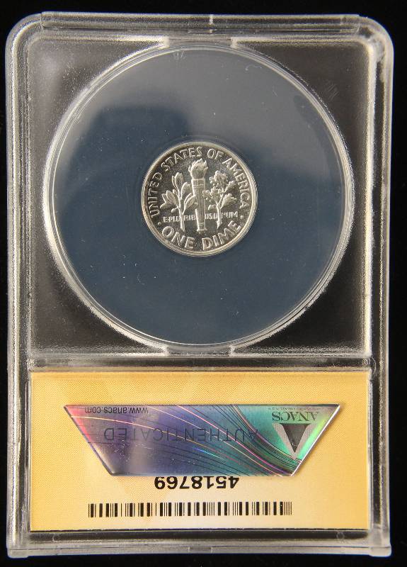 lot 54 image: 1956 PROOF ROOSEVELT SILVER DIME PF66 ANACS