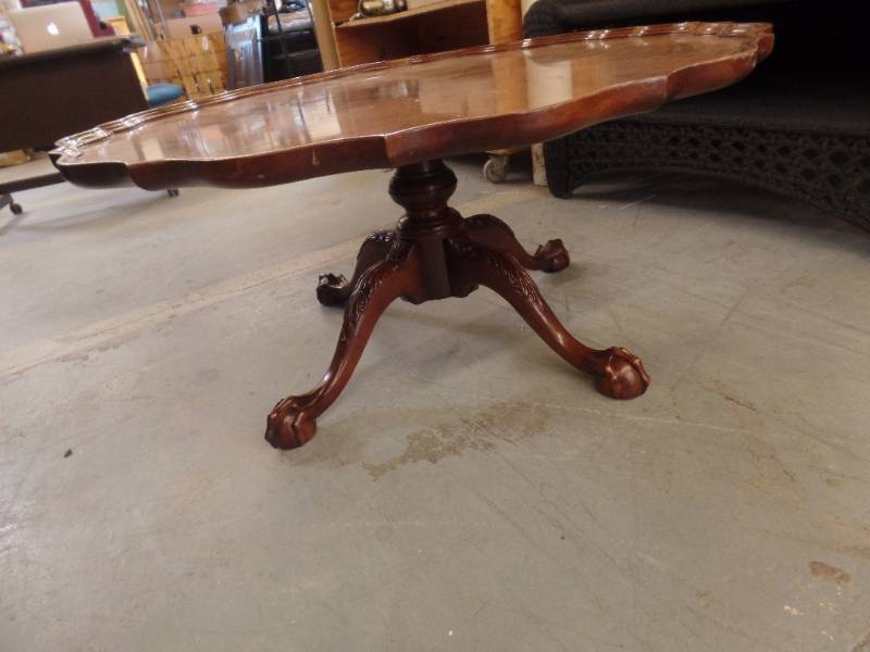 lot 106 image: CLAW FOOT COFFEE TABLE