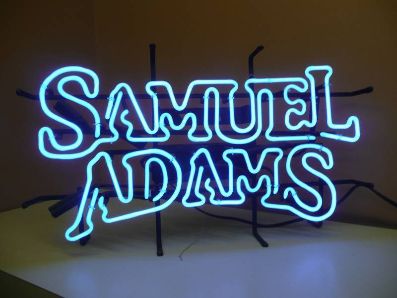 lot 8 image: SAM ADAMS BEER NEON LIGHT - WORKS GREAT GREAT COLOR - APPROX 26WIDE 16HIGH - SEE PICTURES