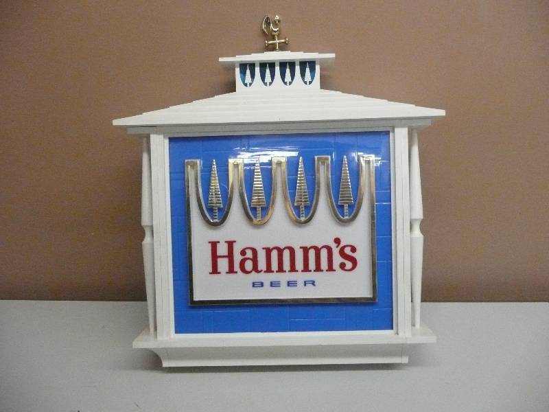 lot 16 image: VINTAGE HAMMS BEER SIGN - IN UNUSED CONDITION - APPROX 15WIDE 19HIGH - SEE PICTURES