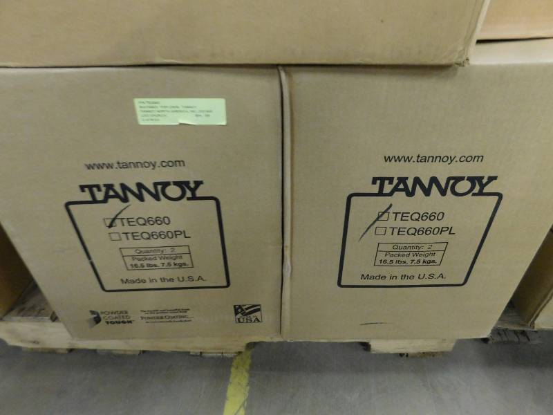 lot 12 image: Pallet of Atlas, Quam & Sound Tube Ceiling Speakers and More